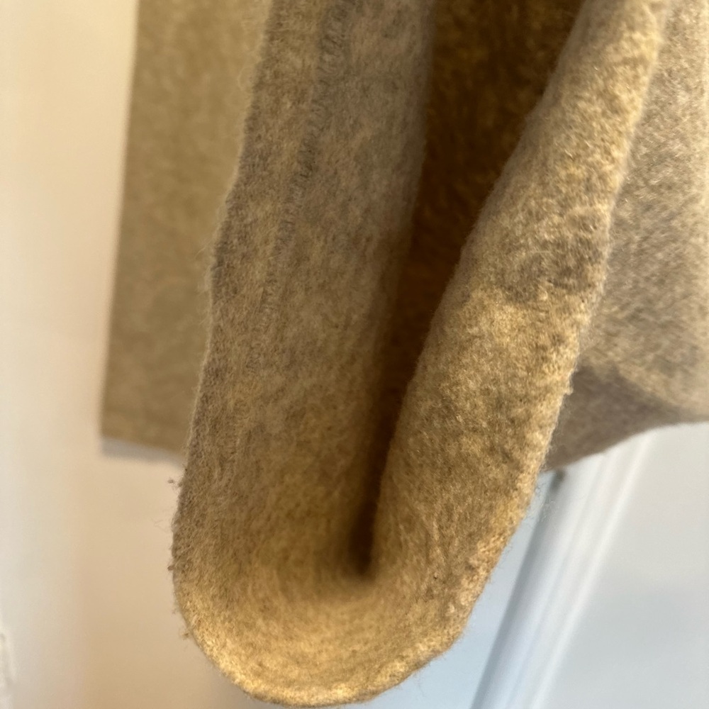 Zara tan knit Sz:M Fuzzy Wool blend Extra wide-leg lounge pants drawstring waist - Picture 8 of 10